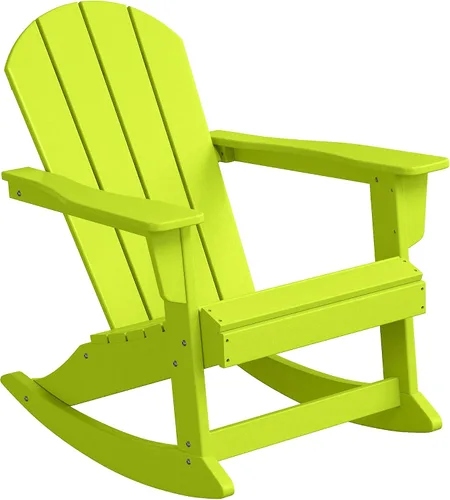 Vista 147 de WestinTrends Silla mecedora Malibu de poliéster para exterior/patio Adirondack, Negra