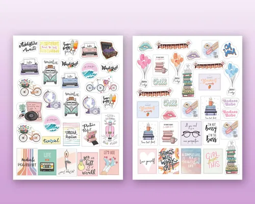 Vista 3 de Lamare Calcomanías decorativas para agenda de álbumes de recortes para mujeres, lindas y estéticas calcomanías de calendario para diario, uso