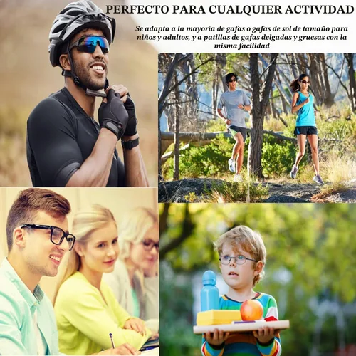 Vista 6 de YMCCOOL 20 pares de sujetadores antideslizantes para gafas con 3 correas ajustables para gafas, retenedor de gafas de cuerda deportiva