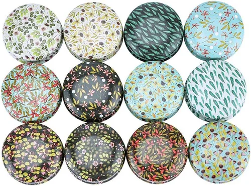 Vista 12 de Rolin Roly 12 tarros de latas con tapas, latas de viaje para velas, mini latas de aluminio redondas reutilizables, contenedor vacío para aceites