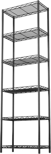 Vista 14 de HOMEFORT Estantería de alambre de 5 niveles, 5 estantes, estante de almacenamiento de metal, organizador duradero, perfecto para despensa, armario
