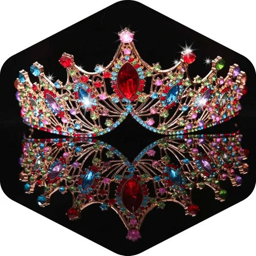 Vista 14 de Kamirola Corona de Reina Barroca, Corona Nupcial de Boda con Diamantes de Imitación y Tiaras Diadema de Cristal Para Cumpleaños Baile de Graduación