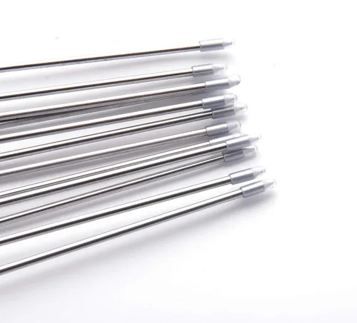 Vista 8 de IMEEA Brochetas dobles para asar brochetas gruesas de acero inoxidable con mango de madera, 16.5 pulgadas