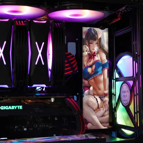 Vista 7 de Vetroo Tablero de Pantalla con Luces LED para Decoración de Carcasa de Computadora PC Full HD 2K Función Multi-Modo 9.8" x 3.1" (Vertical, A6)