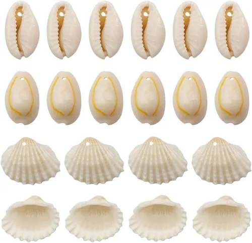 Vista 2 de 100 cuentas redondas y ovaladas blancas de 0.433 x 0.709 in, perfectas para joyas temáticas de playa de verano