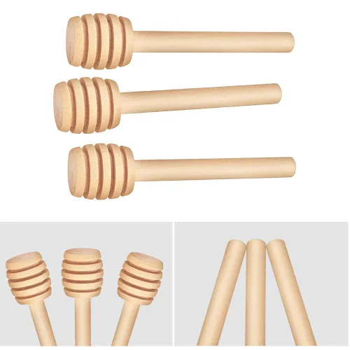 Vista 6 de 20 unidades de palitos de miel, dispensador de miel de 3 pulgadas, dispensador de miel de madera para tarros de miel, dispensar miel, llovizna