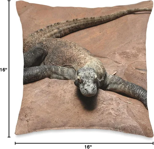 Vista 4 de Komodo Dragon Merch Komodo Dragon - Almohada de 16 x 16 pulgadas, multicolor