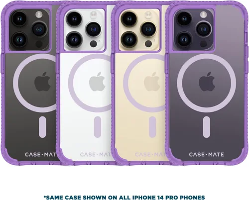 Vista 6 de Case-Mate Tough Plus Funda para iPhone 14 Pro - La La Lavender [protección contra caídas de 15 pies] [compatible con MagSafe] Funda magnética