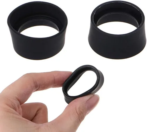 Vista 7 de 2 piezas de protección ocular de goma suave 1.142-1.181 in protectores de ojos copas cubiertas para oculares de microscopio binocular tapas negras.