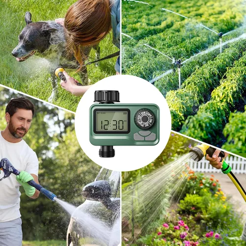 Vista 8 de BN LINK - Temporizador de agua para exteriores para manguera de jardín, temporizador programable de rociadores Hose Timer with Rain Delay, Manual