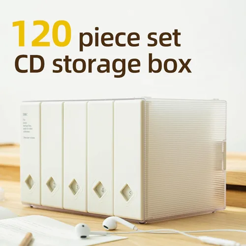 Vista 3 de Funda para CD, capacidad para 120 unidades, para CD/DVD, cartera, de plástico duro, para discos de DVD, carpeta de almacenamiento para automóvil