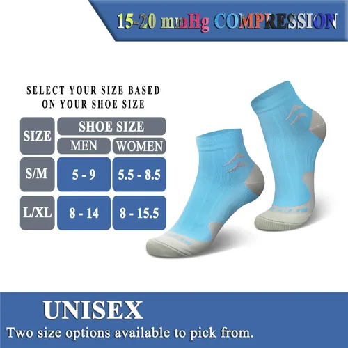 Vista 7 de QUXIANG Calcetines de compresión para mujeres y hombres, circulación, 367 pares de soporte de tobillo de 15-20 mmHg, lo mejor para correr, ciclismo