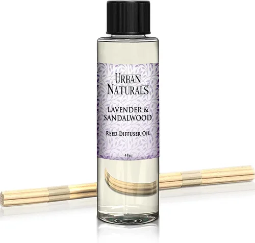 Vista 64 de Urban Naturals Recambio de aceite difusor de varillas ámbar y lavanda, lavanda relajante, ámbar cálido, aroma calmante para habitación, 4 onzas +