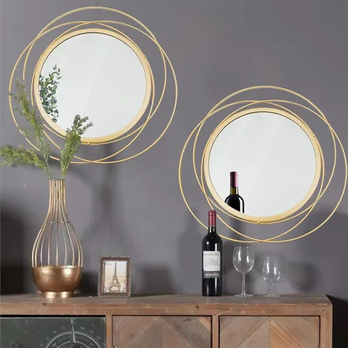 Vista 8 de Juego de 3 espejos redondos Sunburst para decoración de pared Negro