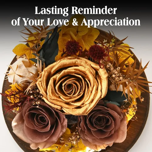 Vista 2 de Regalos para mujeres, esposa, mamá, abuela, flores preservadas en el día de la madre, aniversario, boda, Navidad, regalos de Acción de Gracias