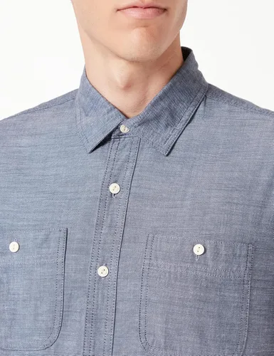 Vista 3 de Tienda Essentials Camisa de manga corta de cambray para hombre