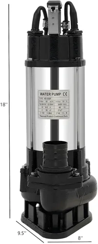 Vista 6 de Bomba de amoladora de aguas residuales, bomba de aguas residuales/efluentes de 3/4 HP con interruptor de flotador automático, bombas de desagüe