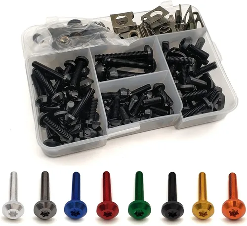 Vista 2 de TCHAU Kits de carrocería para Kawasaki Versys 1000 ZX12R ZX6R ZX636R ZX6RR ZX9R ZZR600 Universal motocicleta carenado cuerpo tornillo tornillo