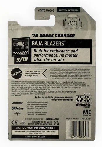 Vista 2 de Hot Wheels 2022 - Dodge Charger '70 - Rápido y Furioso - Baja Blazers 9/10-129/250
