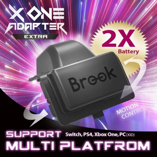 Vista 2 de Brook Adaptador X ONE Extra XL - Convertidor de batería recargable inalámbrico para controlador Xbox One, versión de duración de batería adicional