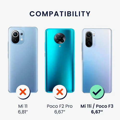 Vista 6 de kwmobile Funda compatible con Xiaomi Mi 11i / Poco F3 - Funda protectora de silicona TPU suave y delgada - Negro
