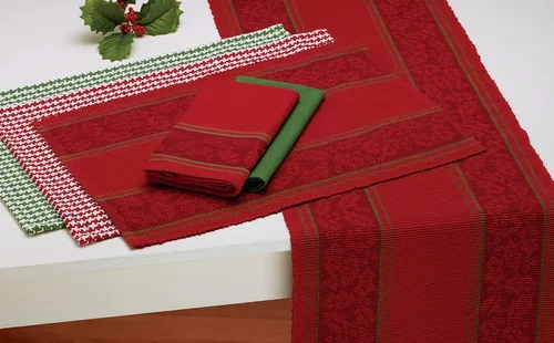Vista 4 de DII Merry Merry Collection Kitchen - Juego de manteles individuales, 13x19, pata de gallo tango, 6 piezas