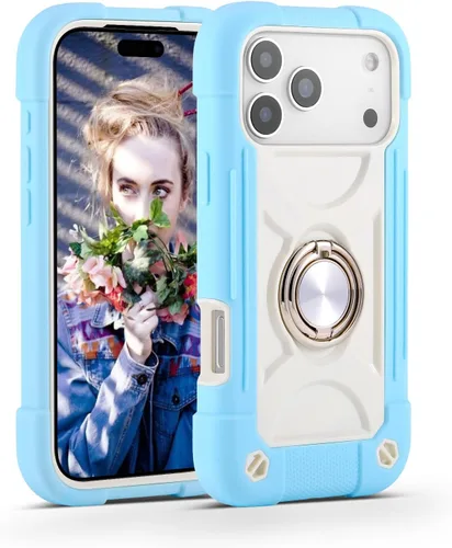 Vista 33 de MARKILL Funda compatible con iPhone Air de 6.5 pulgadas 2025 con soporte de anillo giratorio de 360 grados, protección contra caídas de grado