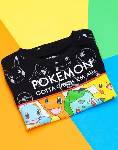 Vista 2 de Pokemon Camisetas para niños con personajes de Pikachu verde o negro