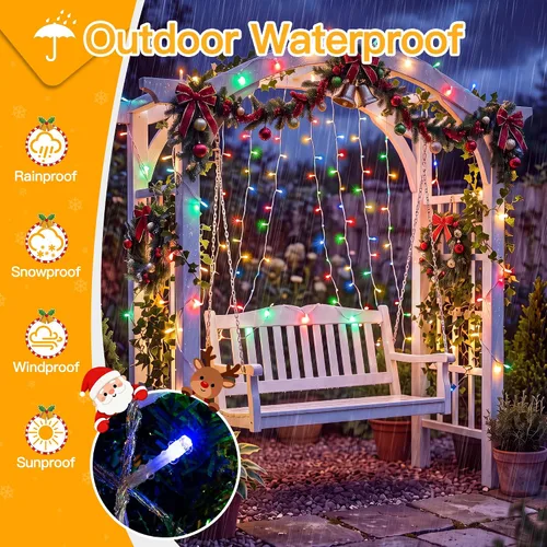 Vista 2 de Ollny 100 luces LED de Navidad de 33 pies, luces de hadas multicolor Varios