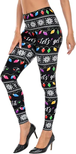 Vista 21 de HDE Leggings de entrenamiento de diseño moderno - Divertidos patrones estampados gráficos a la moda A. Rayas del arco iris