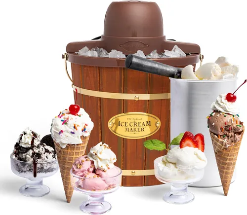 Vista 10 de Nostalgia Máquina Eléctrica de Helados – Estilo Salón, Máquina de Helado Suave a la Antigua Hace Yogur Congelado o Gelato en Minutos - Divertido
