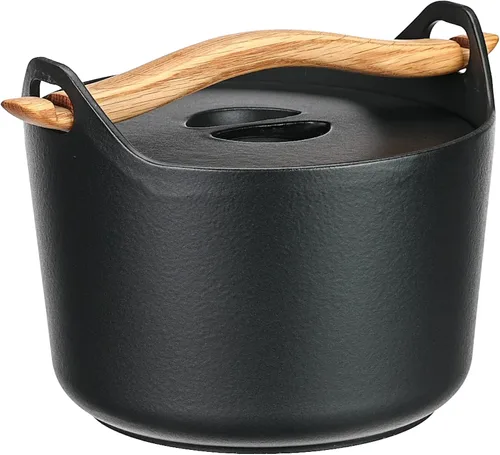 Vista 6 de Iittala Sarpaneva - Olla de hierro fundido con esmaltado negro, de 101 onzas líquidas (3 litros)