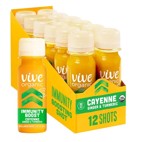 Vista 10 de Vive Organic Inmune Support Shot, jengibre prensado en frío, cúrcuma y equinácea, sin gluten, vegano, refuerzo de inmunidad original, 2 onzas