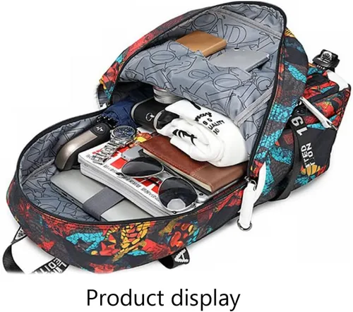 Vista 3 de Soccer Player Star R-onaldo Mochila multifunción Viaje Fútbol Fans bolsa para hombres mujeres (NB-Patrón 1), Patrón azul marino - 1, Classic