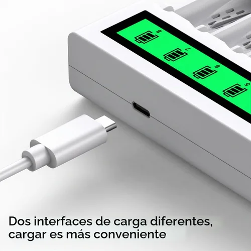 Vista 6 de NiMH AA AAA Baterías 3300mAh 1200mAh 8+8 Pack con cargador, 1.2V