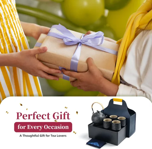 Vista 6 de TEANAGOO Juego de té japonés, juegos de té chino, tazas de té japonés de porcelana, juego de té chino de gongfu, juego de té asiático para adultos