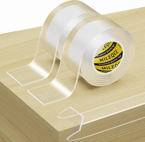 Vista 10 de Tira protectora de borde transparente, 1.57 pulgadas x 9.84 pies, cinta de cubierta de borde afilado, protectores autoadhesivos para puertas