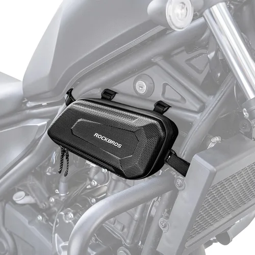 Vista 9 de ROCKBROS Bolsa lateral triangular - Bolsas de almacenamiento de motocicleta de carcasa dura de EVA, bolsa de cola resistente al agua, 2 piezas