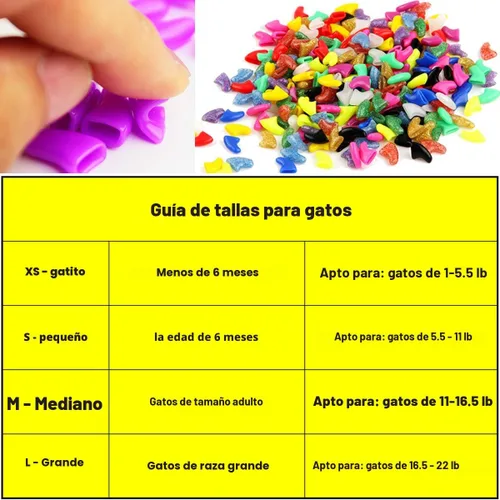 Vista 5 de VICTHY 140 tapas de uñas de gato (14 colores), cubiertas de garra de gato, cubiertas de uñas de gato con adhesivos y aplicadores (extra pequeño)