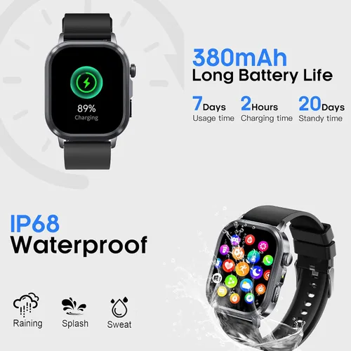 Vista 9 de AMOLED - Relojes inteligentes para hombres y mujeres, rastreador de actividad física con monitor de frecuencia cardíaca, estrés y sueño 24/7