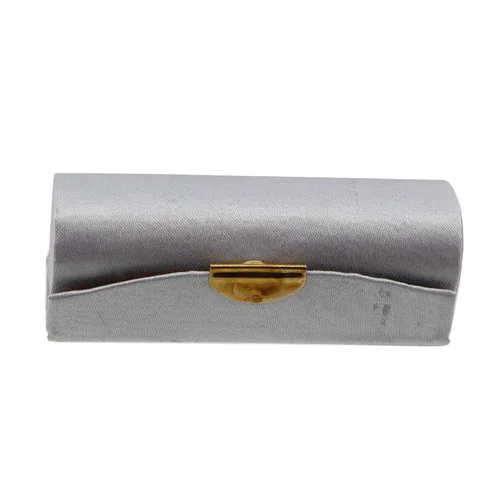 Vista 7 de Estuche de lápiz labial de satén sólido para mujer con espejo monedero lápiz labial titular, Dorado, Chico