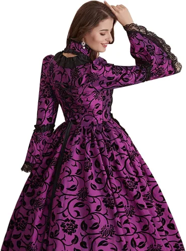 Vista 5 de Abaowedding Vestido victoriano rococó para mujer, disfraz de doncella de inspiración