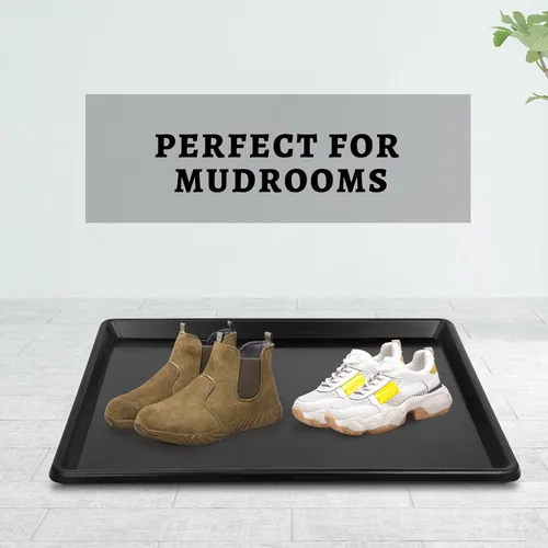 Vista 4 de 1 pieza de 29.1"x19.5" de repuesto para bandeja inferior de jaula de plástico para perro, alfombrilla multiusos para botas, bandeja para zapatos