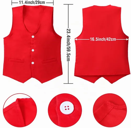 Vista 2 de Keymall Kit de accesorios de disfraz de conejo blanco de Pascua para niños, 4 piezas, diadema de conejo, chaleco, corbatín, accesorios para Pascua