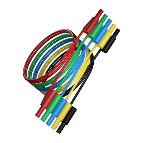 Vista 7 de Cable de prueba de enchufe de plátano de seguridad de 0.157 in, 5 uds., 39.4 in/3.3 pies, línea cubierta de seguridad totalmente aislada para cable
