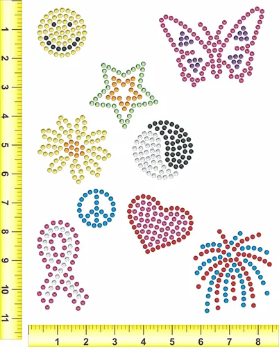 Vista 4 de Plantilla(s) de diamantes de imitación magnéticos - Variedad - Diseños multicolor