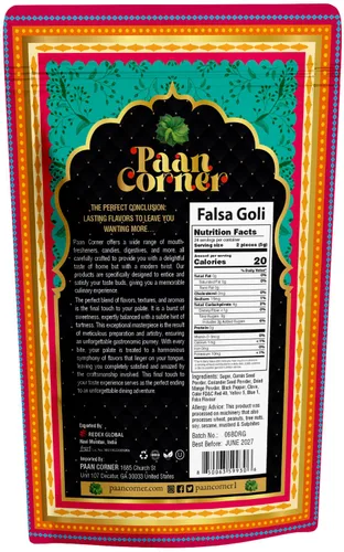 Vista 2 de Paan Corner Falsa Goli Sherbet Berry Ball, vegano, 4.23 onzas, con cuchara