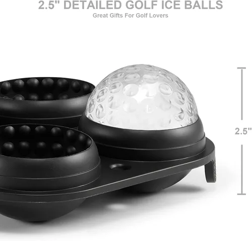Vista 4 de ACOOKEE Molde para hacer hielo con bola de golf, 2.5 pulgadas, molde redondo para cubitos de hielo para cócteles, whisky, bourbon chilling, 4