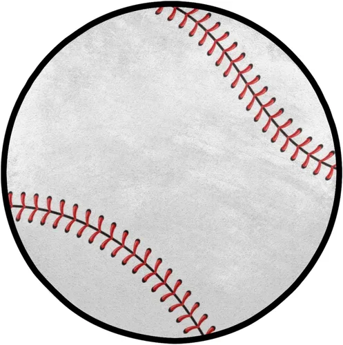 Vista 13 de Pardick Alfombra de béisbol de 36.2 pulgadas, alfombra retro circular redonda para niños, hombres, dormitorio, sala de estar, hogar, guardería, sala