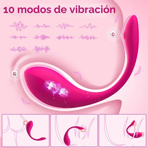 Vista 2 de Vibrador portátil con APP y control remoto, juguetes sexuales para mujer con 9 modos de vibración, juguetes sexuales femeninos para mujeres